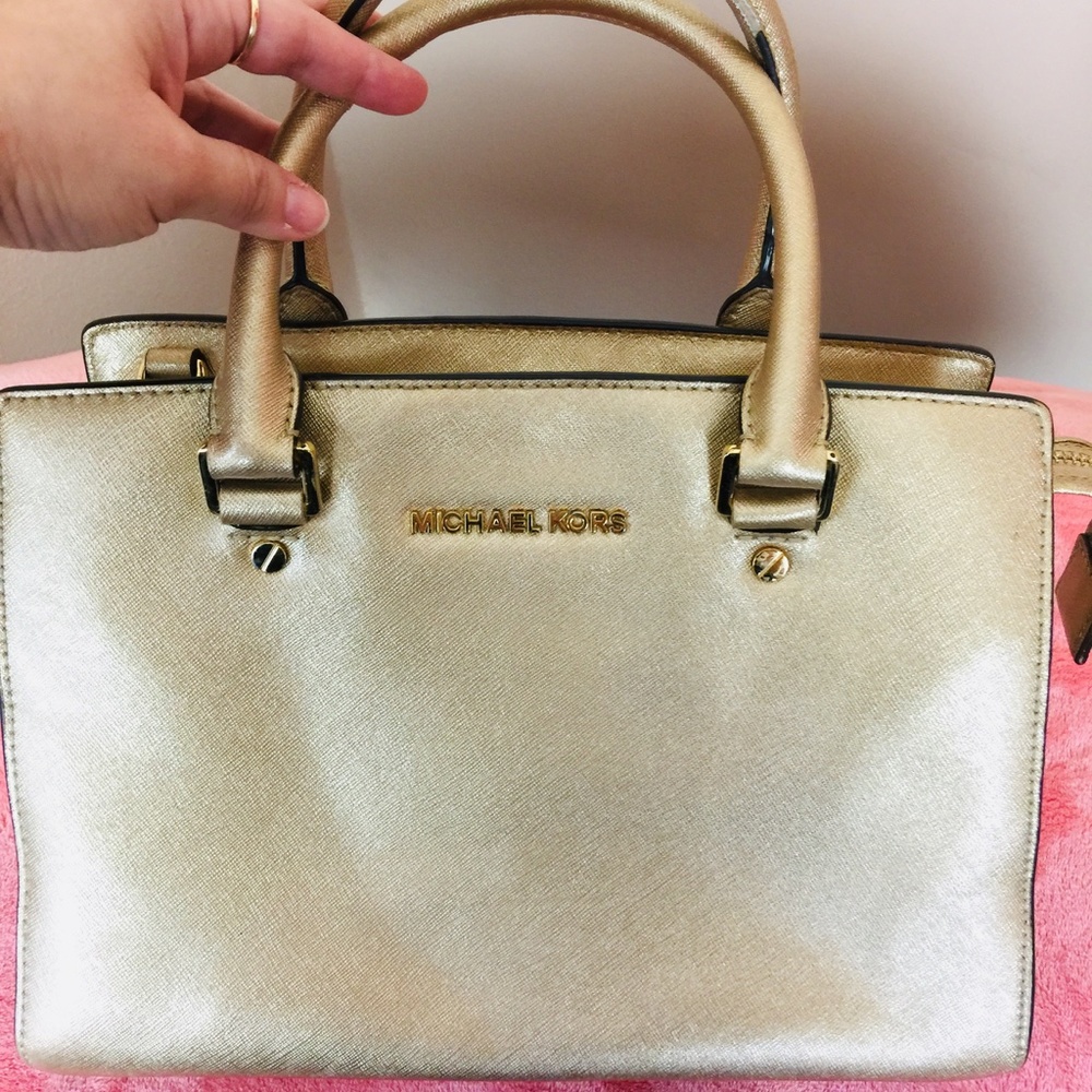 Michael Kors Gold Small Satchel